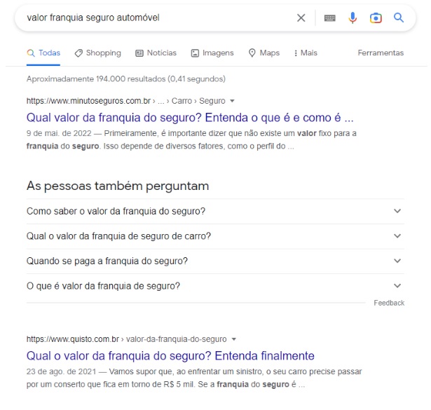 Exemplo de busca informacional